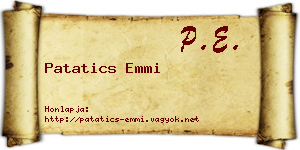 Patatics Emmi névjegykártya